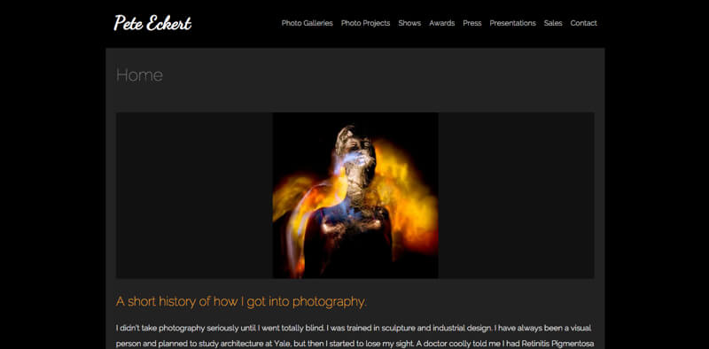 Blind photographer Pete Eckert