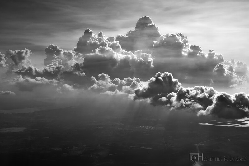 black and white clouds