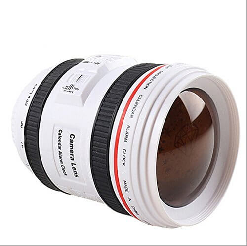 dslr lens clock white