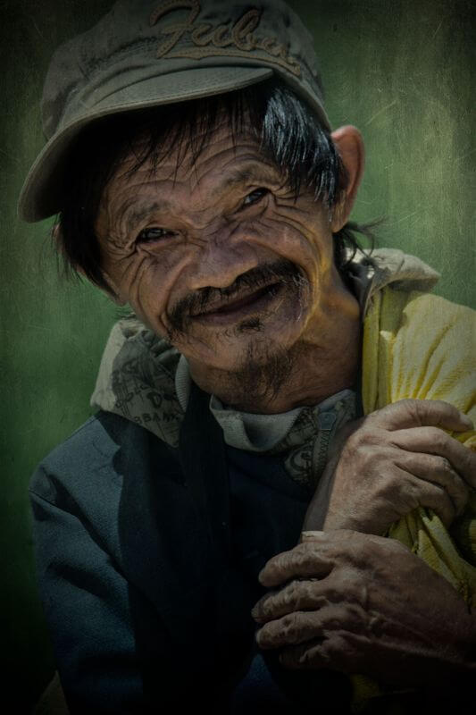 wrinkled old man
