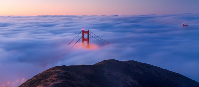 Golden Gate Bridge in the fog