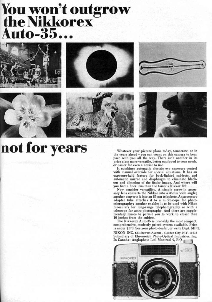 Nikkorex Auto-35 advertisement 1965