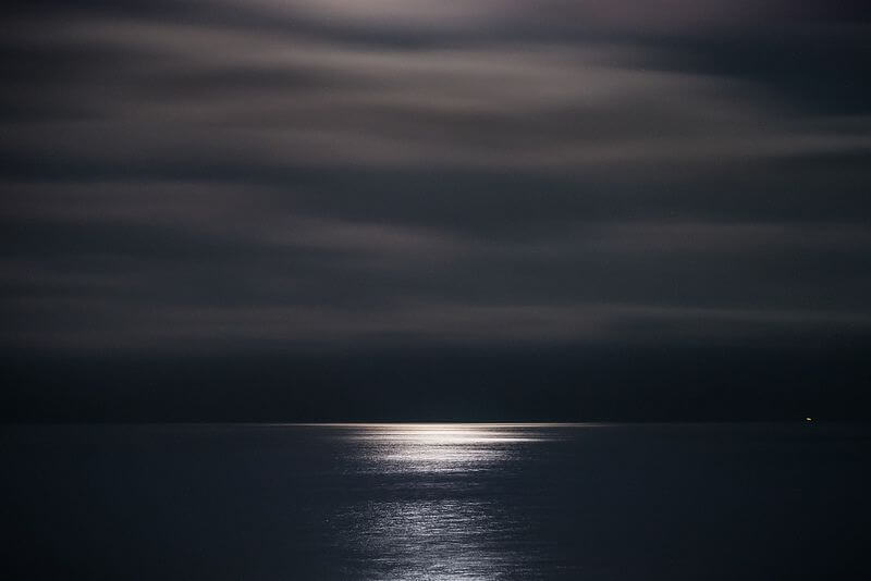 Moon reflected in water