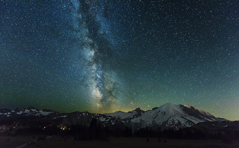 Milky Way over Mt Rainier