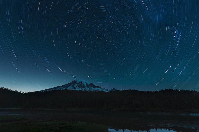Mt Rainier at night