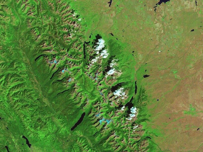 Melting glaciers in Glacier National Park, Montana before