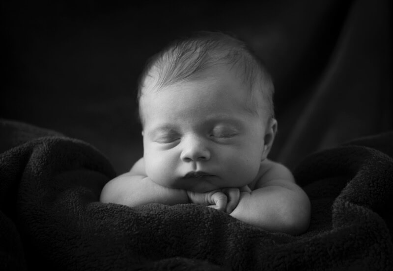 Michael Minella - baby portrait black and white