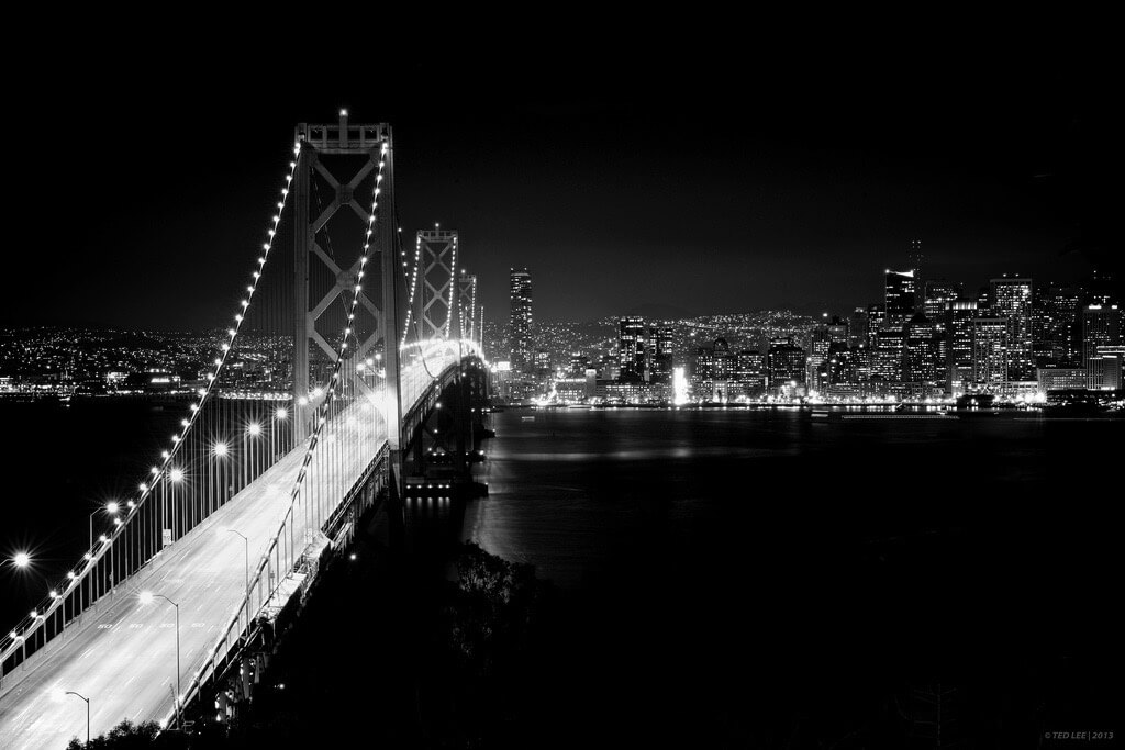 bay bridge night