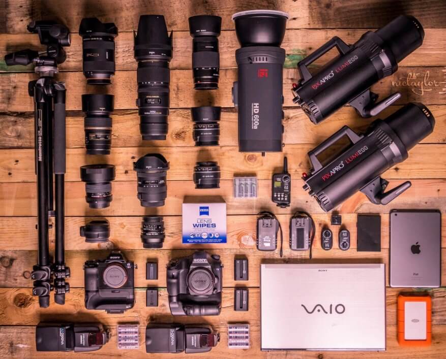 organized photo gear