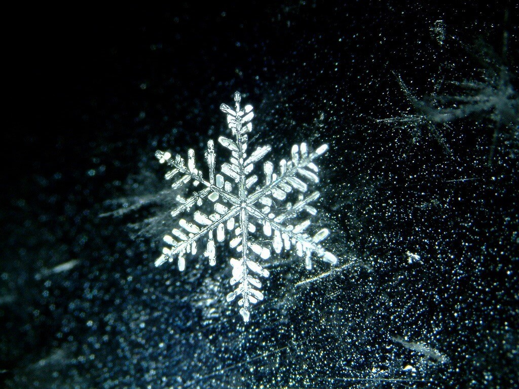 snowflake black background