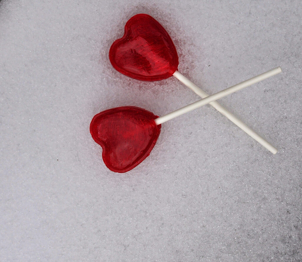 jeannine doran - heart lollipops in snow