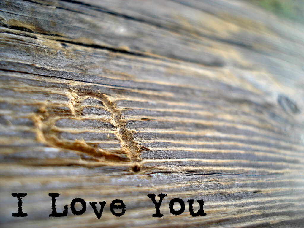 Sara Alfred - I Love You Heart in Wood