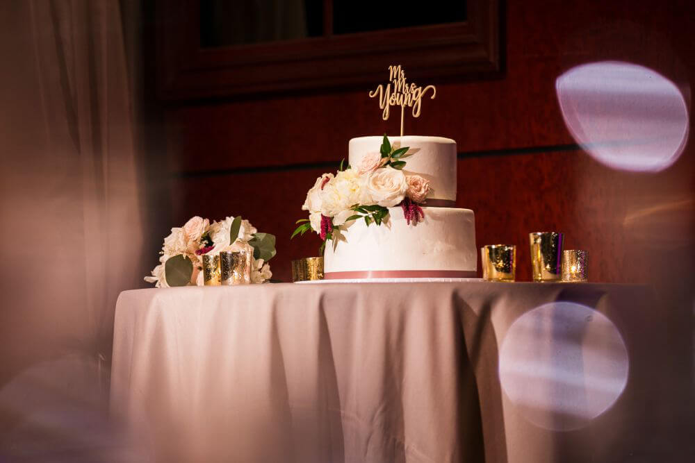 wedding cake on a table